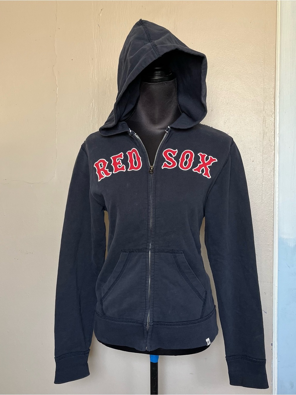 Y2k Boston Red Sox faded zip up hoodie sweater